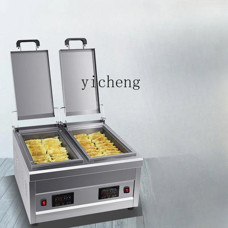 Commercial Electric Heating Pork Bun Braising Pan Square Gas Automatic Fried Dumpling Stove