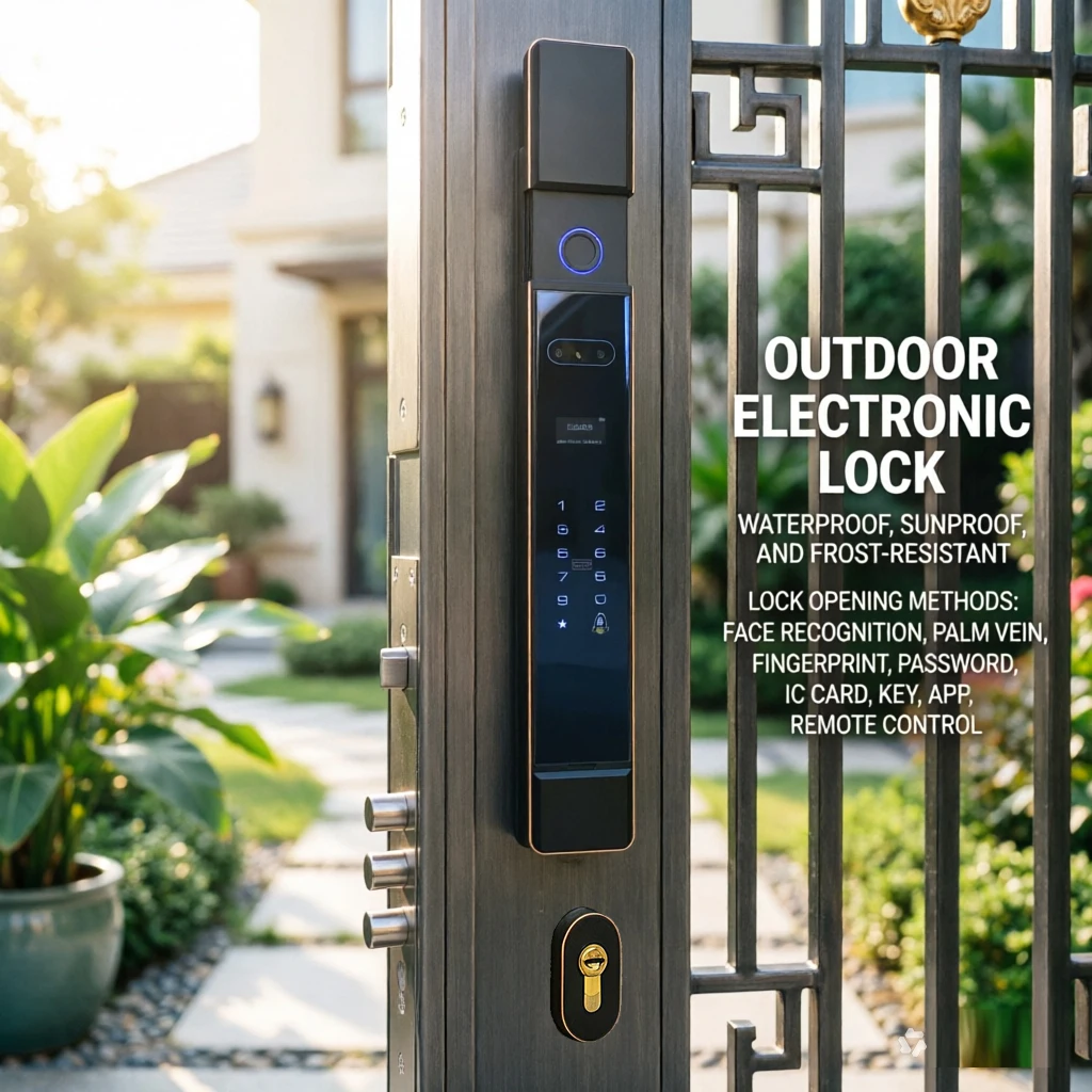 Fences Gate Waterproof Face Recognition Palm Vein Unlock Fully Automatic Smart Fingerprint Lock with Tuya
