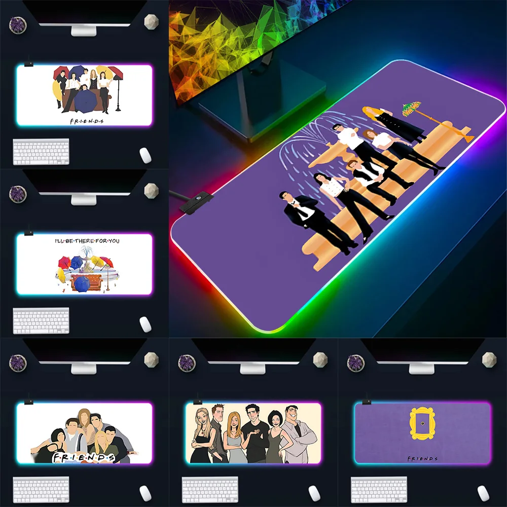 

Cool friends TVs Shows INS Tide RGB Pc Gamer Keyboard Mouse Pad Mousepad LED Glowing Mouse Mats Rubber Gaming Computer Mausepad