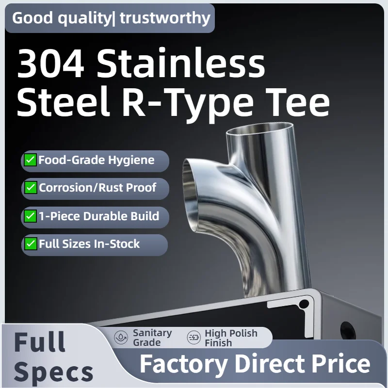 19-159mm Pipe OD Butt Welding r-Shaped Elbow 3 Way SUS 304 Stainless Sanitary Fitting Spliter Homebrew Beer Wine