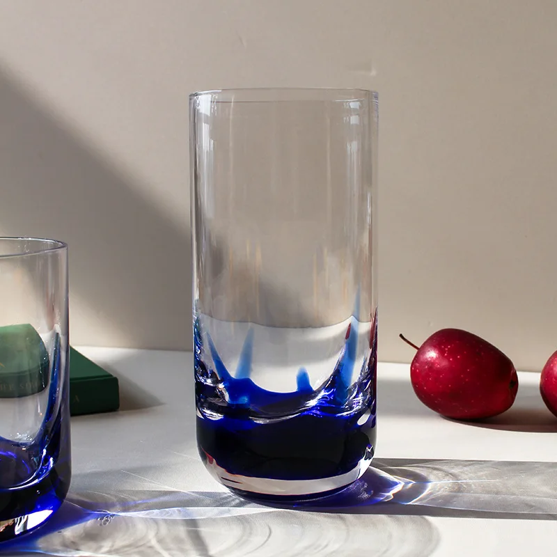 Glacier Blue Crystal Glass Water Cup Ins Wind Home Breakfast Milk Cup Tea Beverage Juice Premium Beer Cup