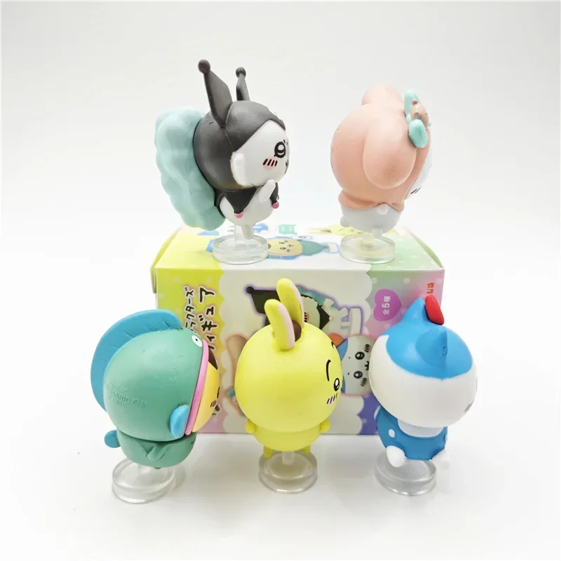 5 قطعة/المجموعة 4-5 سنتيمتر أنيمي تشيكاوا مرحبا كيتي بلدي ميلودي كورومي زي سلسلة الشكل لعبة سطح المكتب نموذج حلية طفل هدية