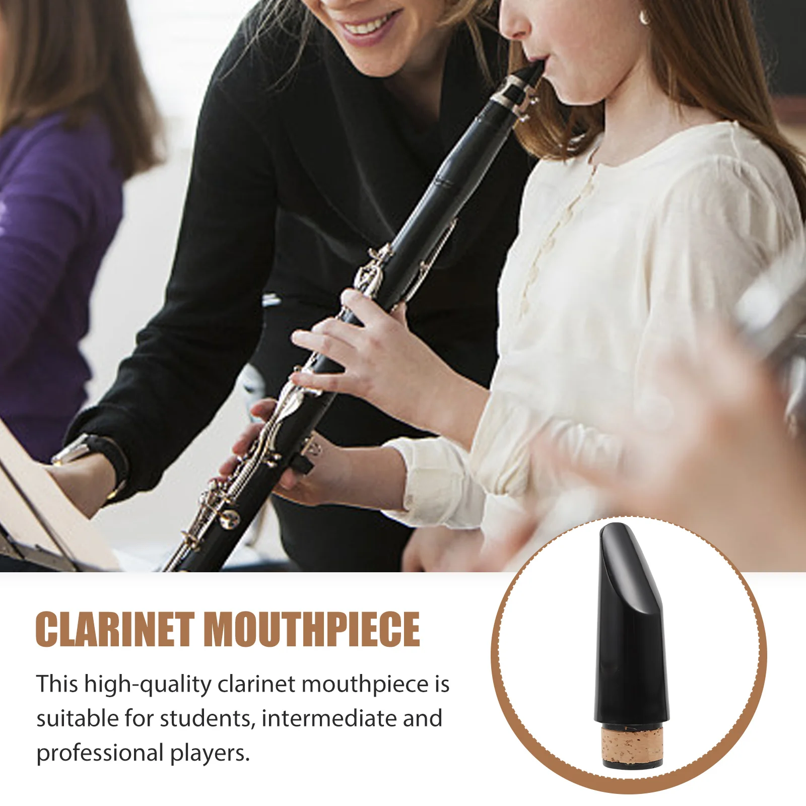 

B Flat Clarinet Mouthpiece Musical Instrument Accessories Component Black High Pitch for