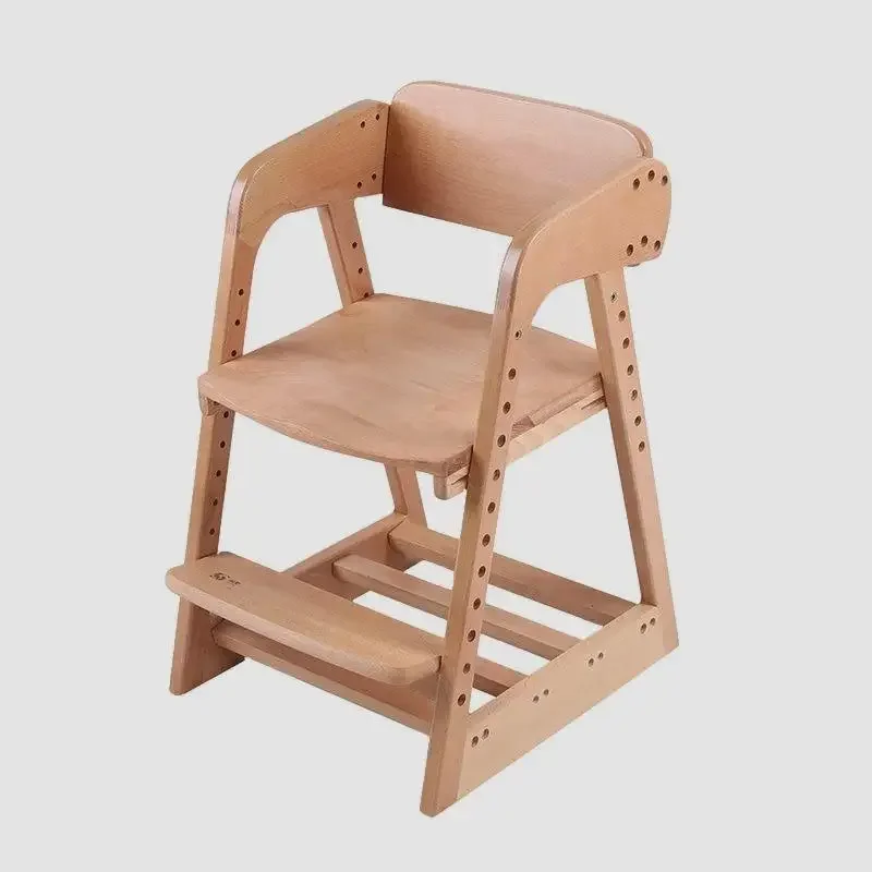 All solid wood children's lift chair student writing desk chair adjustable growth learning chair