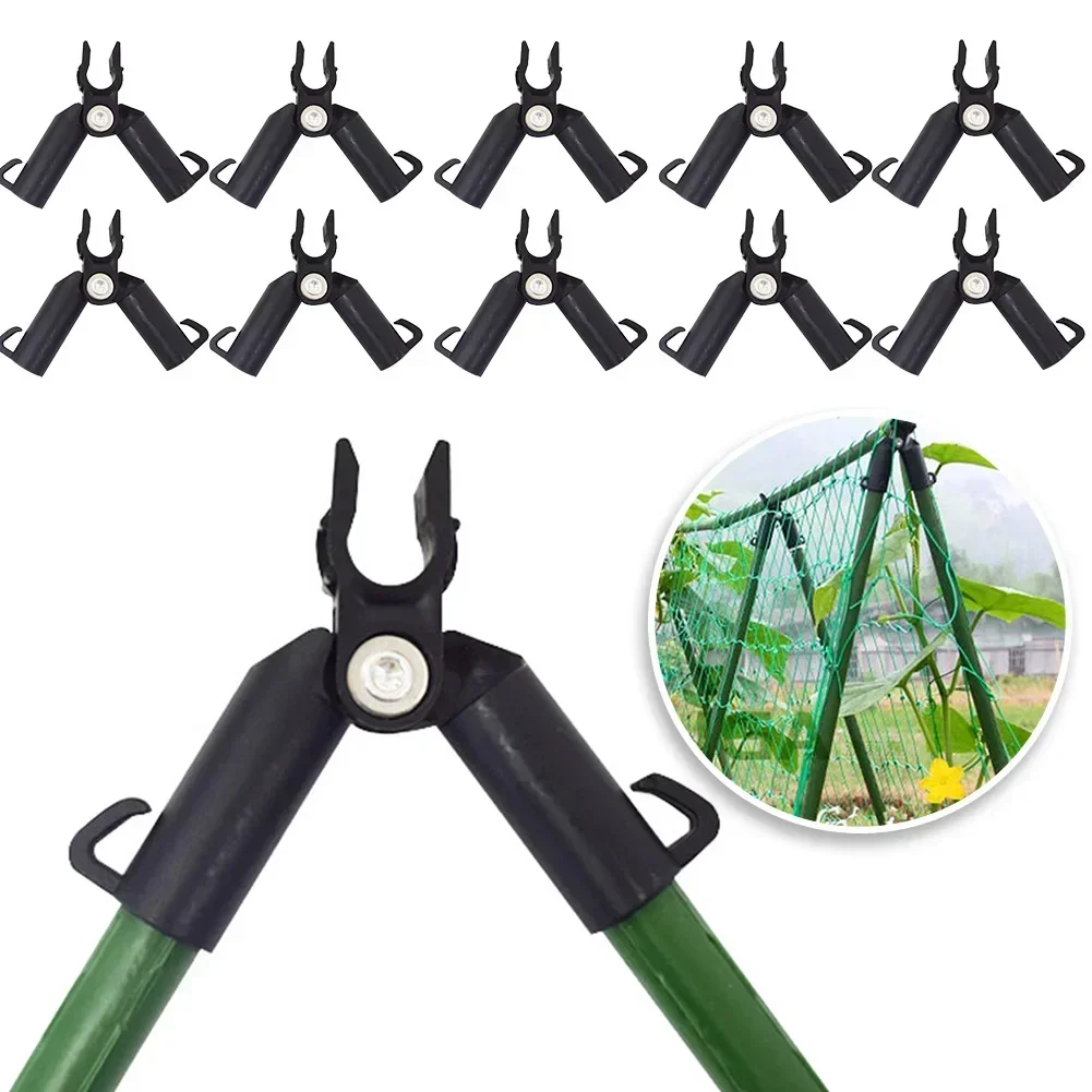 10Pcs Plant Support Climbing Vine Bracket Clip Awning Pillar Accessories Quickly Set Up Plant Steel Pipe Bracket Garden Suppor​t