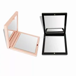 Mini espejo de maquillaje redondo cuadrado, espejo de mano portátil, espejo de tocador de maquillaje de doble cara, espejo compacto de bolsillo plegable