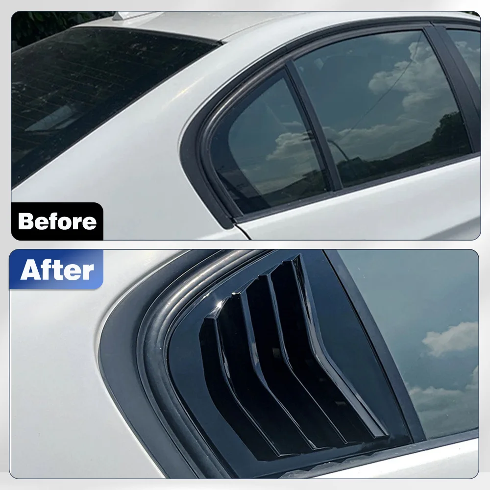 2pcs Rear Side Window Trim Spoiler for BMW 3-Series E90 320i 330i M3 2005-2011 Window Shutter Cover Louver Air Vents - view 3