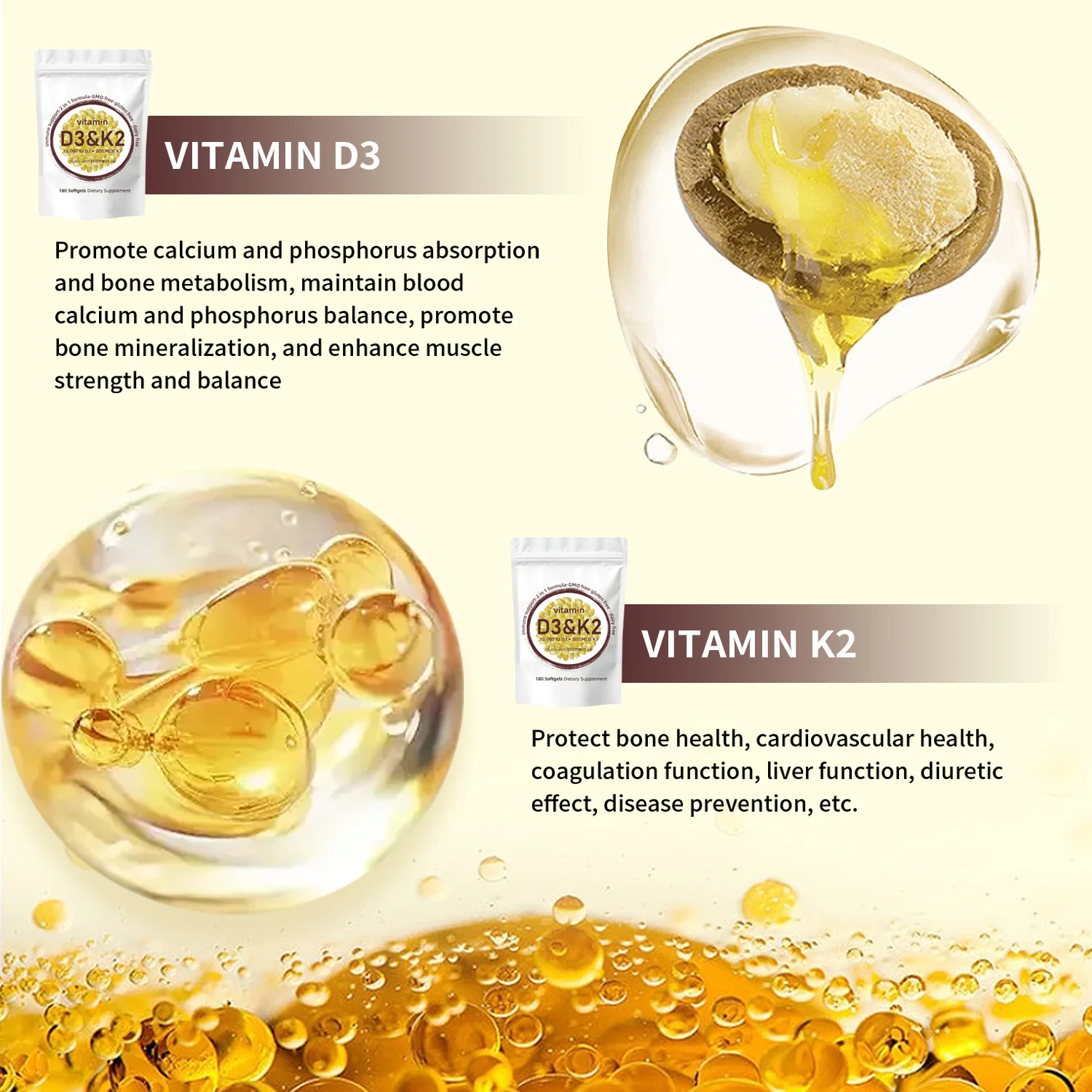 Vitamine D3 K2 Softgels - Vita - Vitamin D3 K2 Drop recensie en prijs