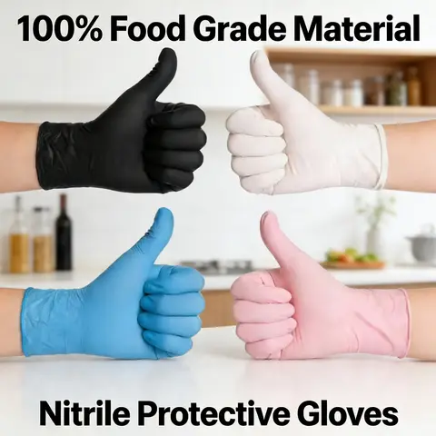 100 PCS Black Nitrile Gloves Thickened Disposable Gloves for Cleaning Hairdressing  Waterproof Dishwashing Tattoo Gloves