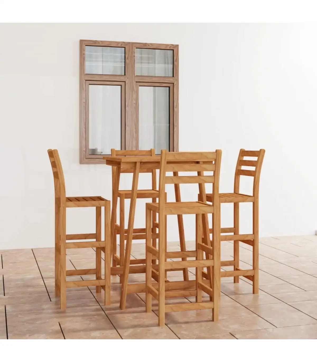 Garden garden table and chairs sets 5 PCs acacia solid wood