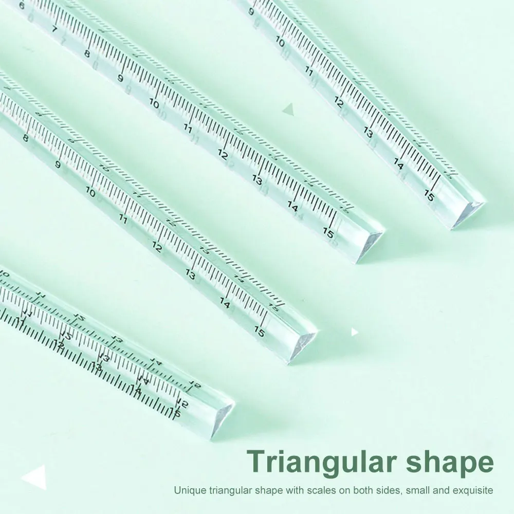 15cm semplice righello triangolare trasparente studente disegno righello di misurazione esame righello per ufficio cancelleria materiale scolastico