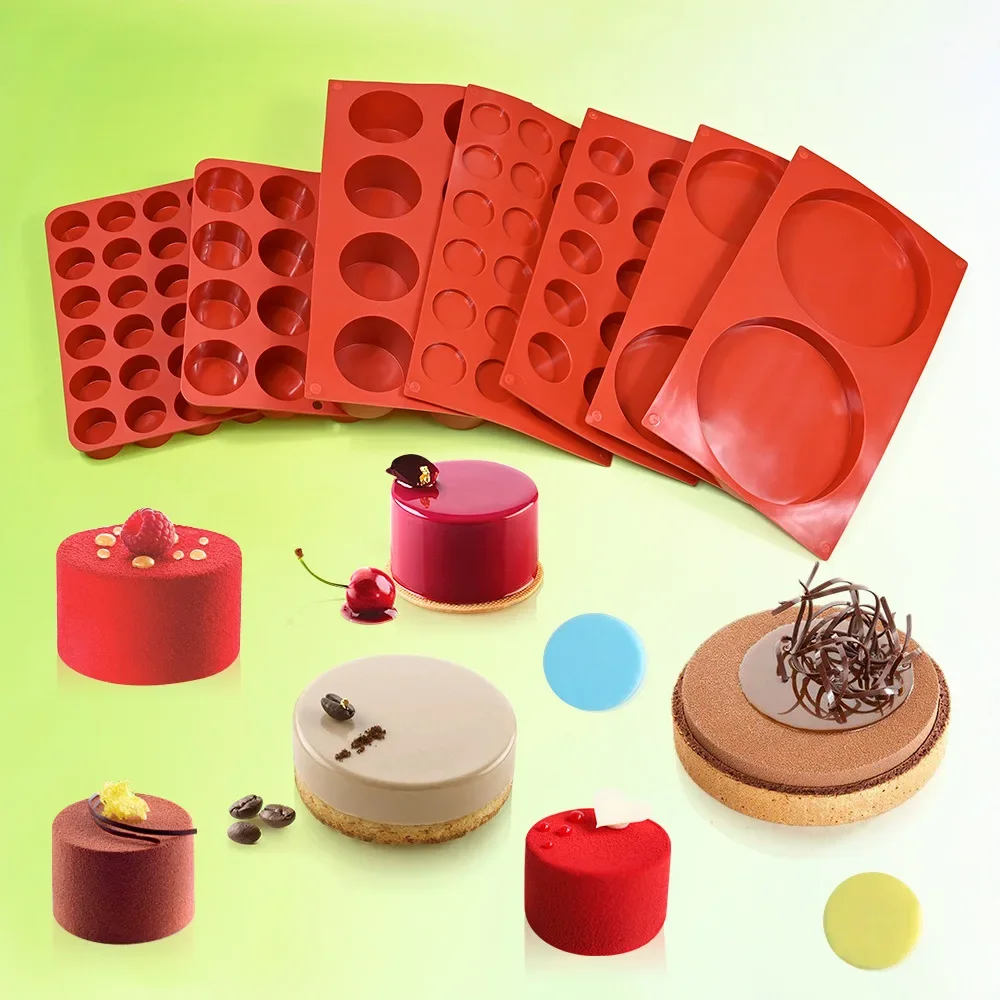 Cilindro Molde de Silicone para Pudim de Geléia de Sabão, Resina Chocolate Cookie Mold, Bolo Coberto Ferramenta Sandwich, Doces e Bolo Assadeira