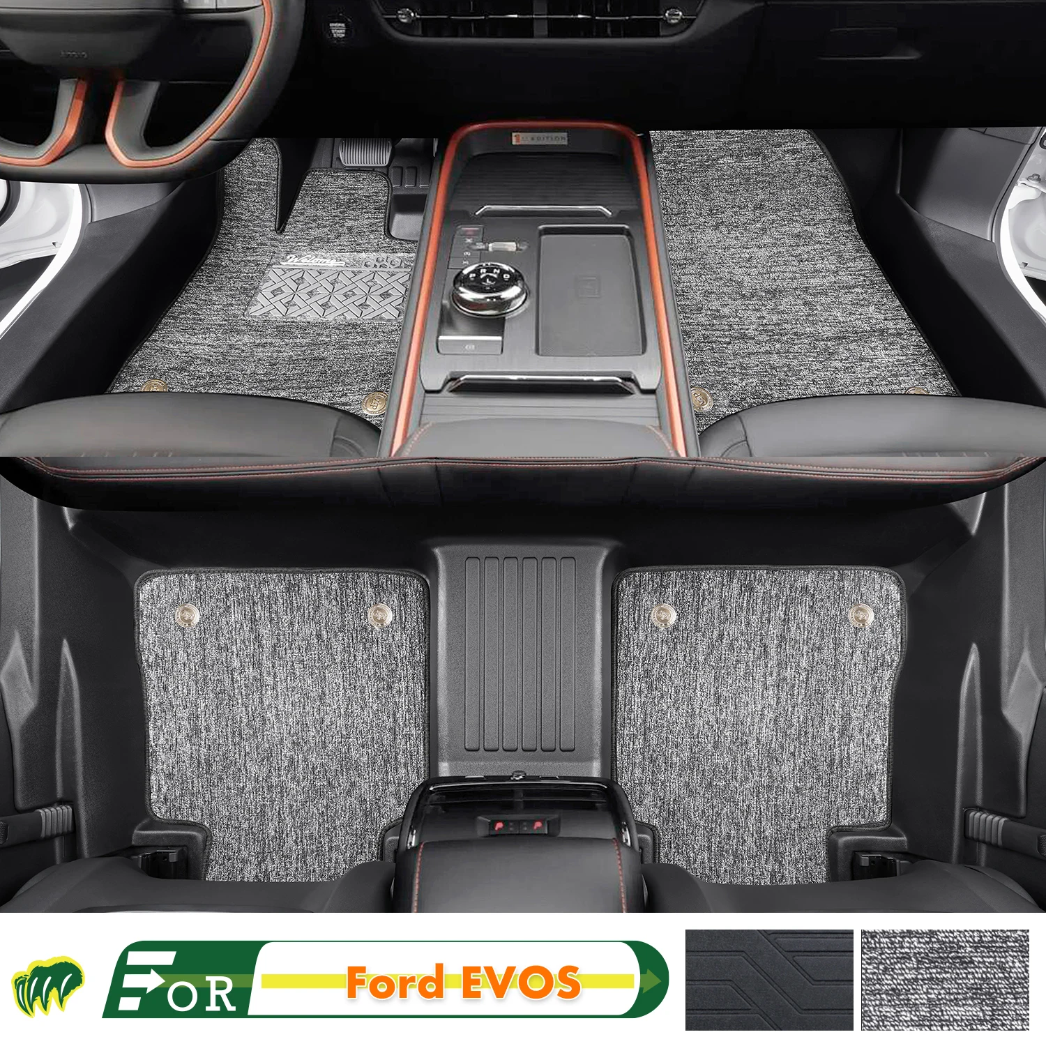 

Left-hand Drive Car Floor Mat For Ford EVOS 2022-2024 Full Surround Foot Mat Automotive Floor Mat Interior Floor Liner