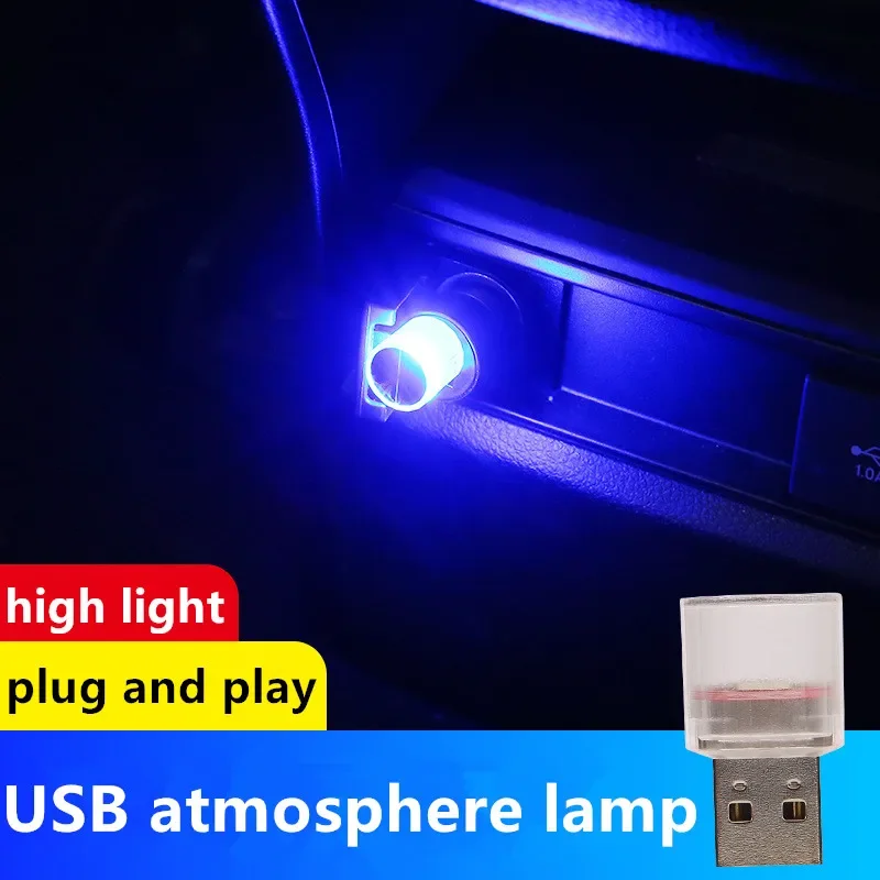 Car USB Ambient Light DJ RGB Mini Colorful Music Sound Led USB Interface Holiday Party Atmosphere Interior Dome Trunk Lamp Optim