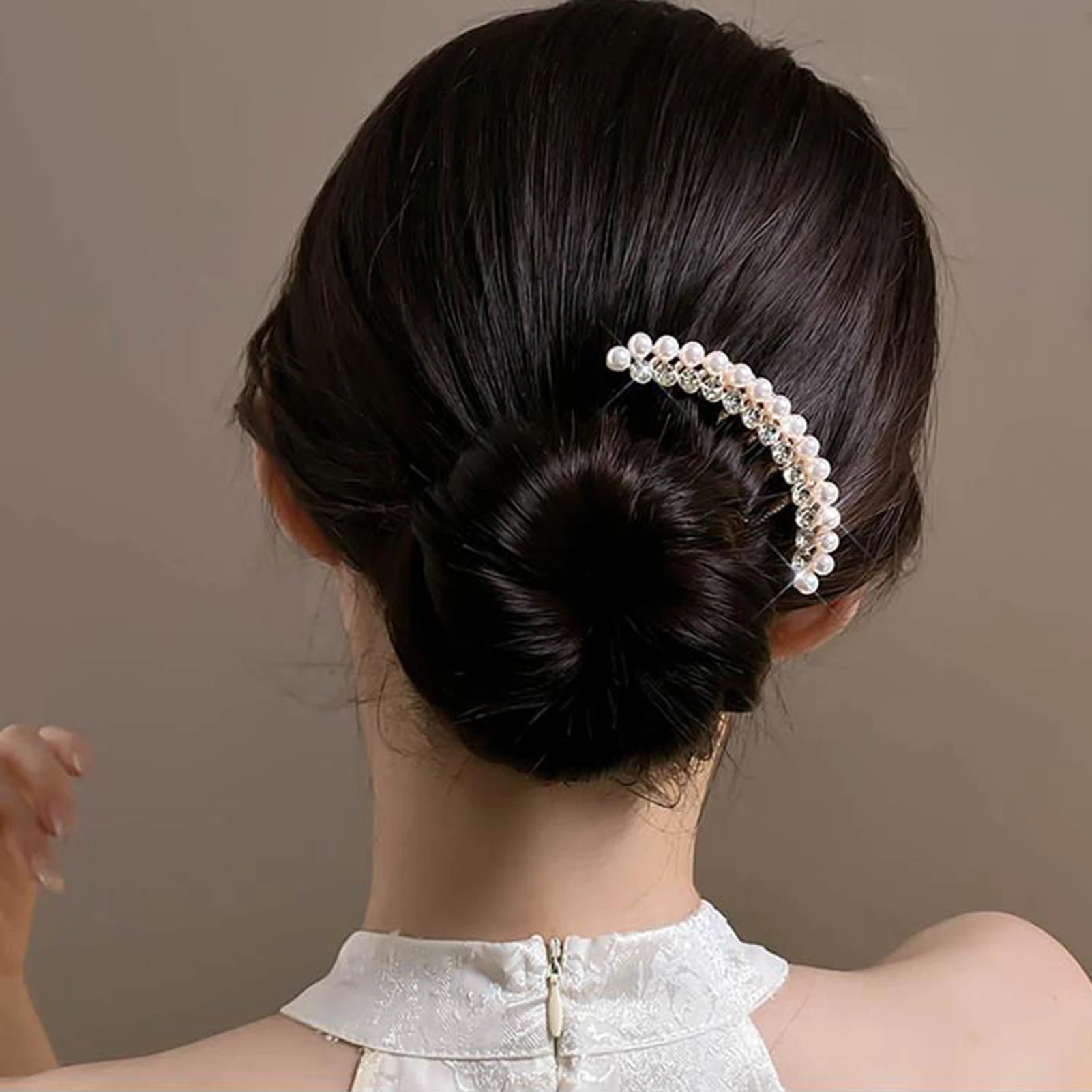 

Fashion Metal U-Shaped Hair Stick for Women Girls Simple Pearl Hair Clip Pins Bun Maker Hairstyle Tools Hair Accessories