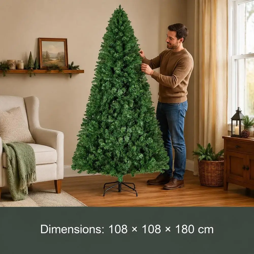 Sapin de Noël artificiel 220 cm – 1 346 pointes et pied métal
