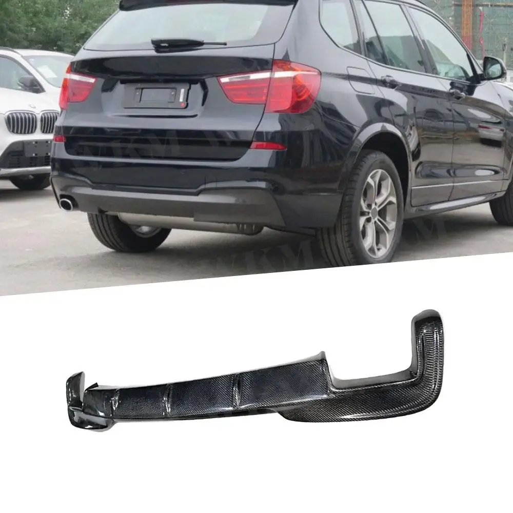 カーボンファイバーリアバンパーディフューザー,bmw x3,f25,m sport,2014-2017,スポイラー,カースタイル,frp用リッププロテクター