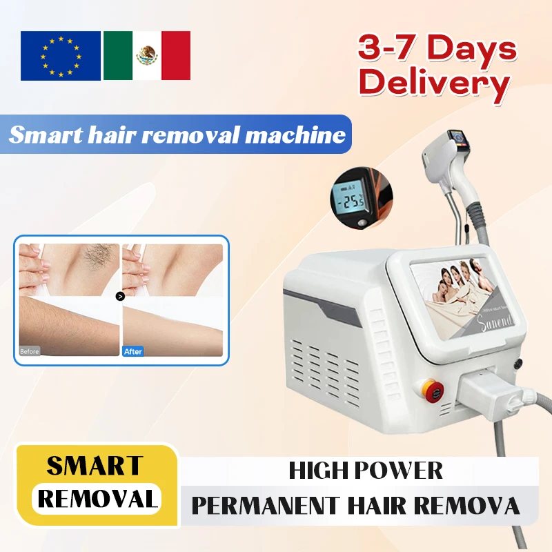 

Portable Diode Laser Hair Removal Machine 3500W Professional depiladora Epilator For women Equipment Titanium 4 wavelength Laser