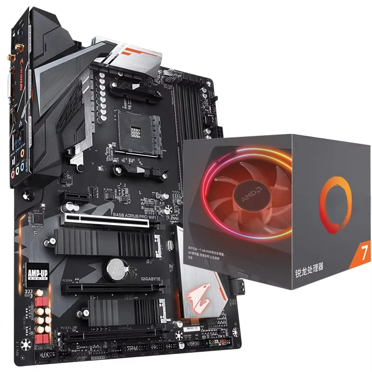 B450 AORUS PRO WIFI Used Motherboard with AM4 Socket Support AMD Ryzen 3800X Desktop CPU