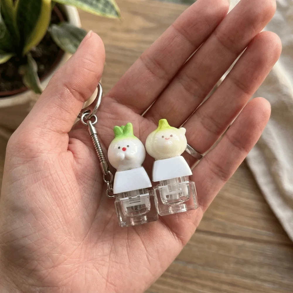 Funny Vegetable Clicker Keychain Plastic Cartoon Fidget Clicker Pass The Time with Lights Mini Keyboard Pendant Hanging Charm