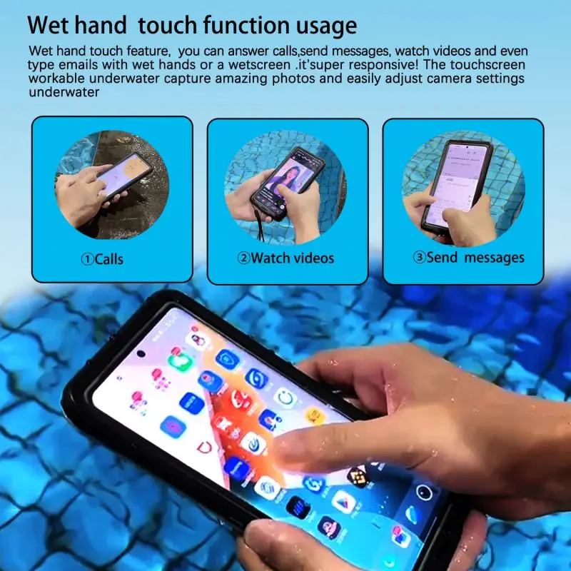 Self-check Leak Water General Size 30 Meter 33FT Deep Waterproof Case For Huawei Honor Xiaomi Oneplus Samsung iPhone Diving Swim