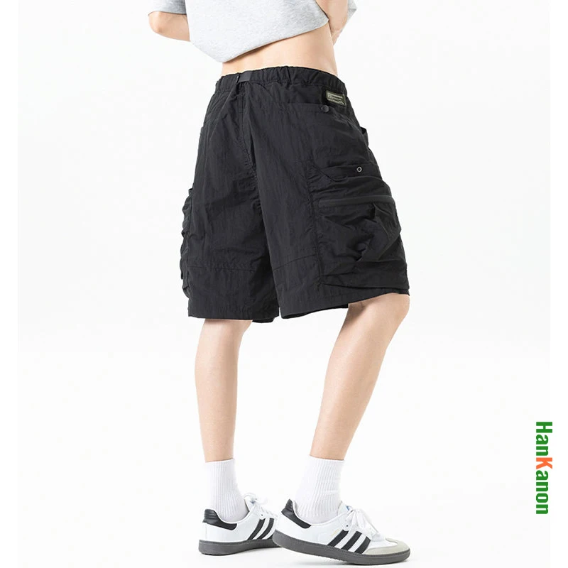 Men's Cargo Shorts, Quick Dry Stretch Nylon Casual Summer Shorts, Multi-Pocket