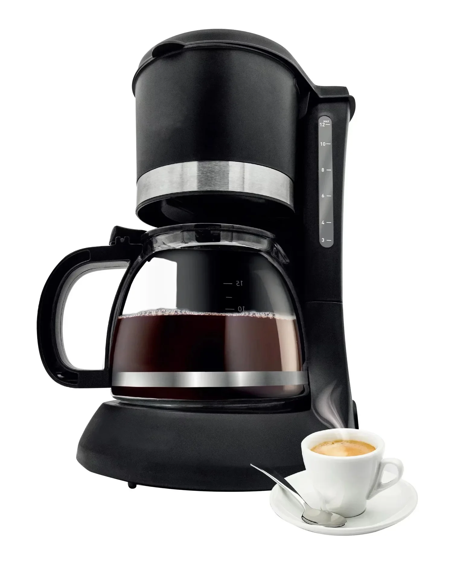 YUNYI American hotel 4-6 cups 0.6L 650W automatic drip coffee makers black color drip coffee machine