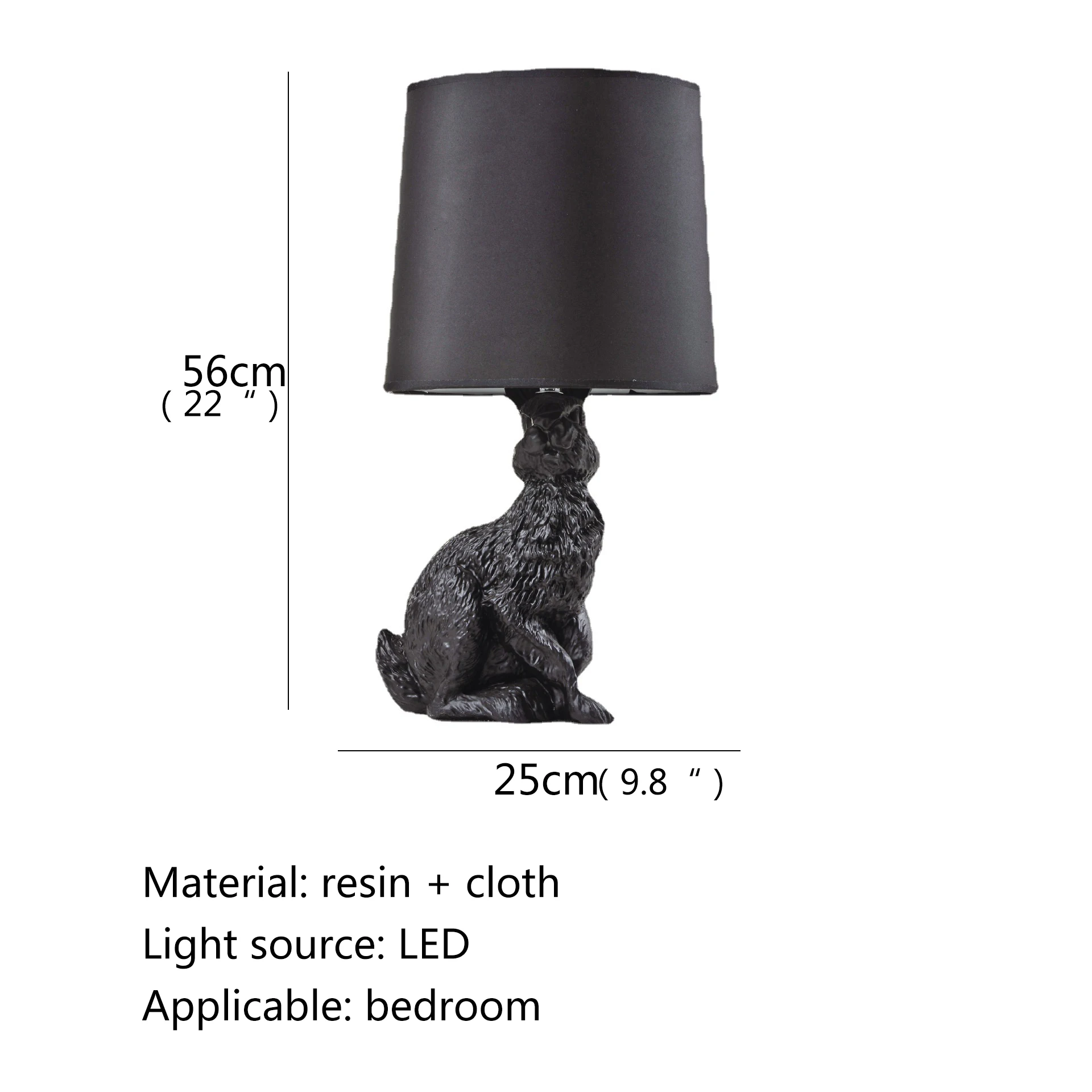 TEMAR Nordic Table Lamp Modern Creative Resin Desk Light LED Rabbit Shape Decorative for Home Children Bedroom Living Room