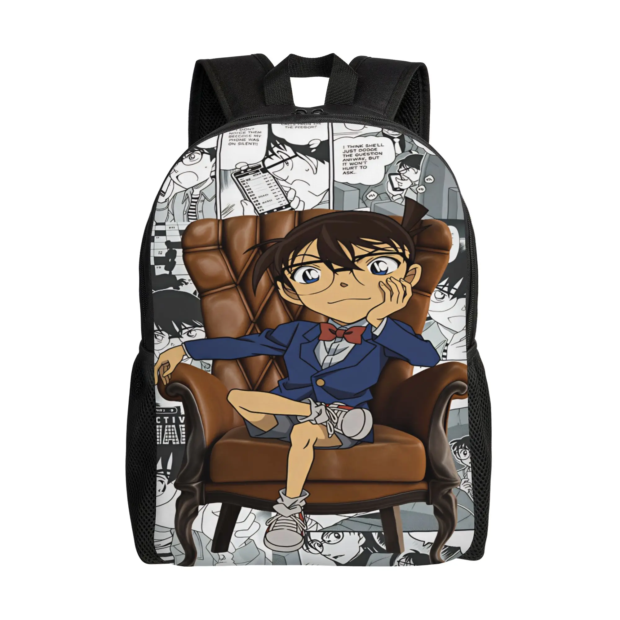 Detectives Conans Backpack  Funny Backpacks Boy Girl University Print High School Bags High Quality Rucksack