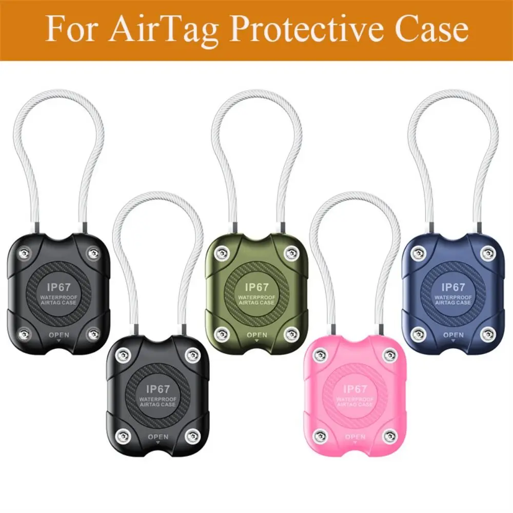 New Anti-lost Protective Case with Wire Cable Shockproof Keychain Holder Accessories Waterproof Tracker Cover for Airtag Luggage