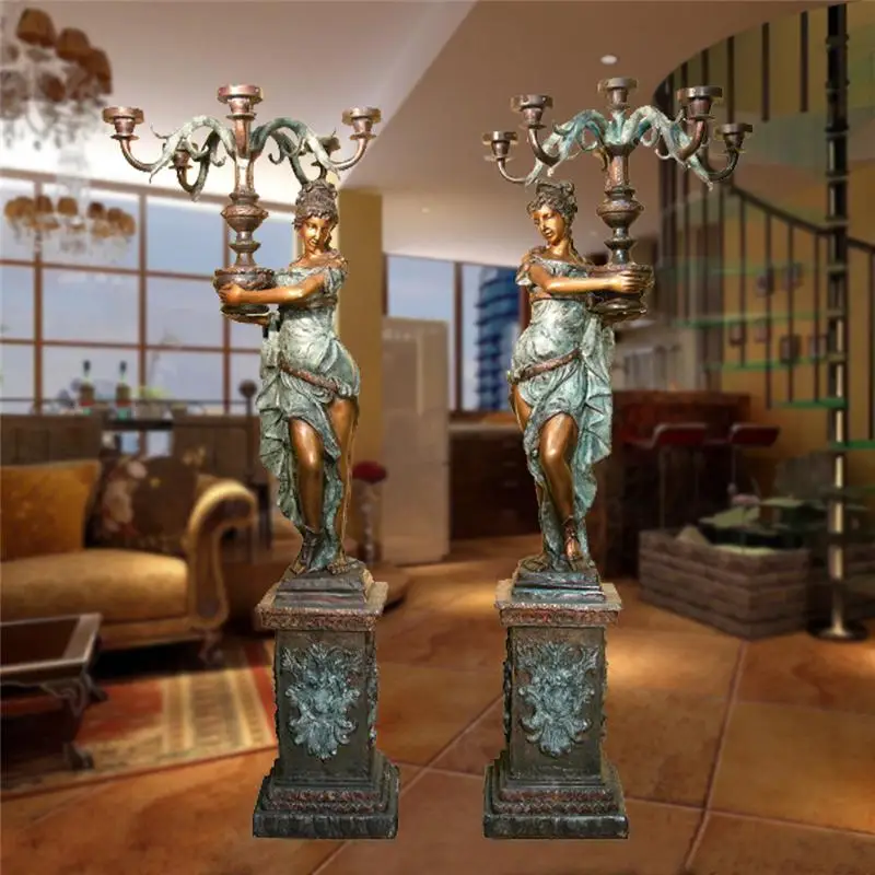 Garden Decorative Brass Antique Statue Lamp