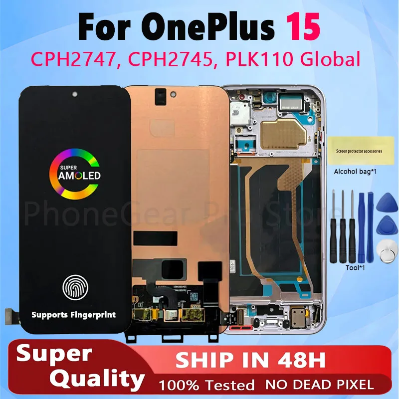 6.78 inches 120Hz Orig AMOLED for OnePlus 15 CPH2747 CPH2745 PLK110 LCD Screen Digitizer Assembly for OnePlus15 Display