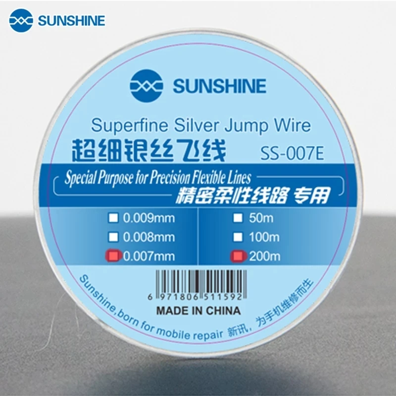 SUNSHINE SS-007E 0.007mm 0.009mm Jump Wire Silver Fly Line Flexible Circuit RELIFE RL-14LA RT-14A RT-14S Tweezers For Repair