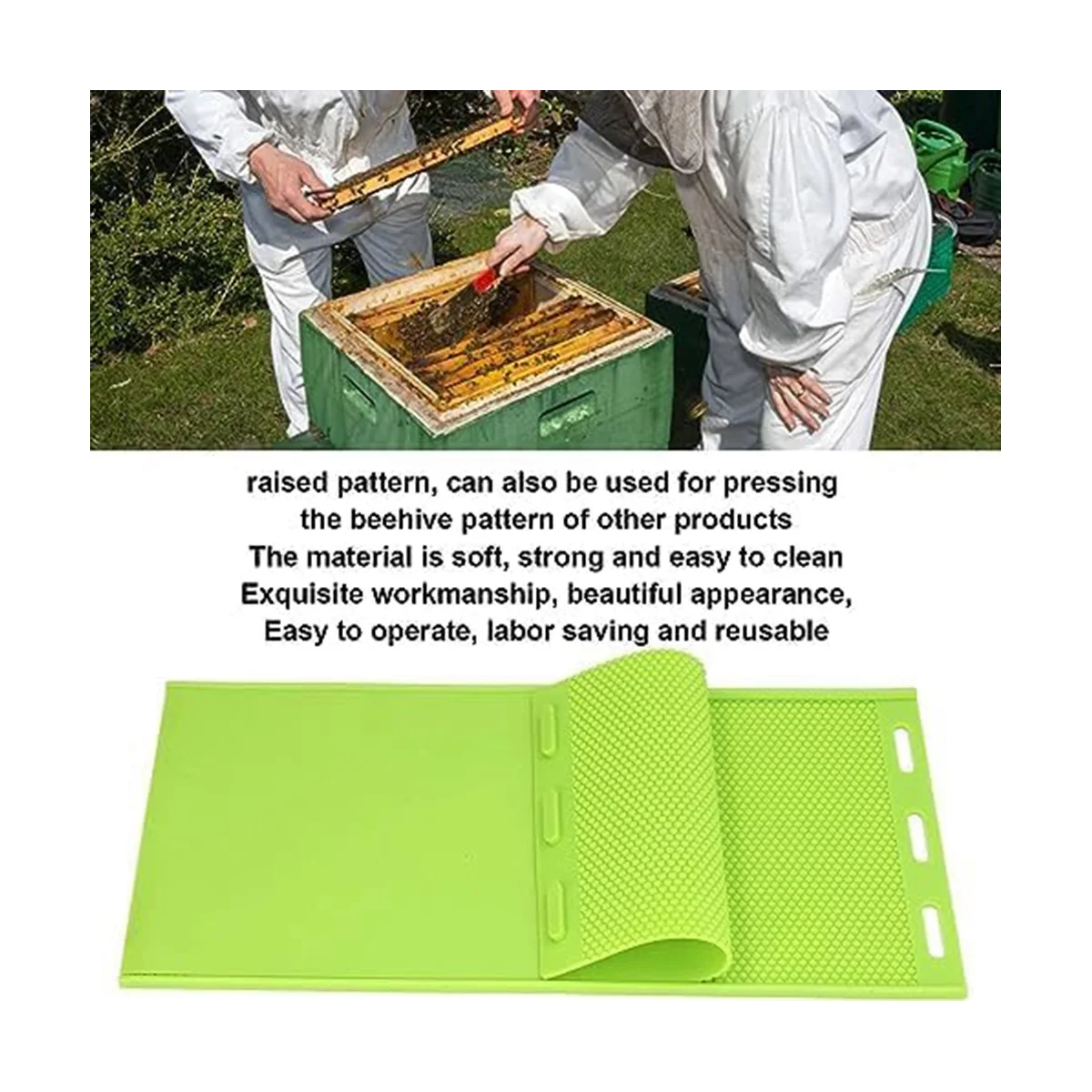 5.4mm Silicone Beeswax Sheet Mold, Beeswax Foundation Stamper Mold Beekeeping Equipment Nest Foundation