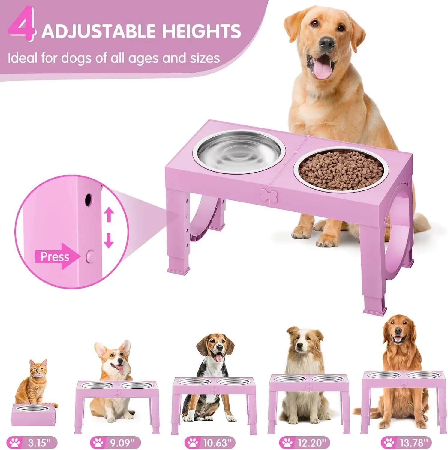 

Xiaz Black Dog Bowl Stand - Stylish Pet Supplies