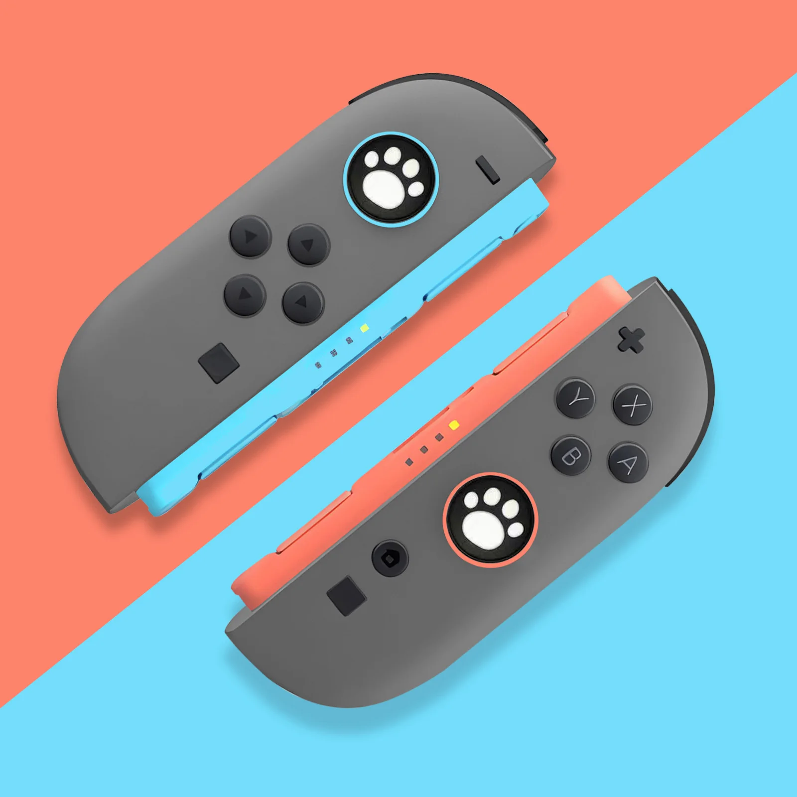 2pcs Cute Cat Silicone Grip Cover Caps For Nintendo Switch 2 Joy Con Controllers Protection Gaming Accessories