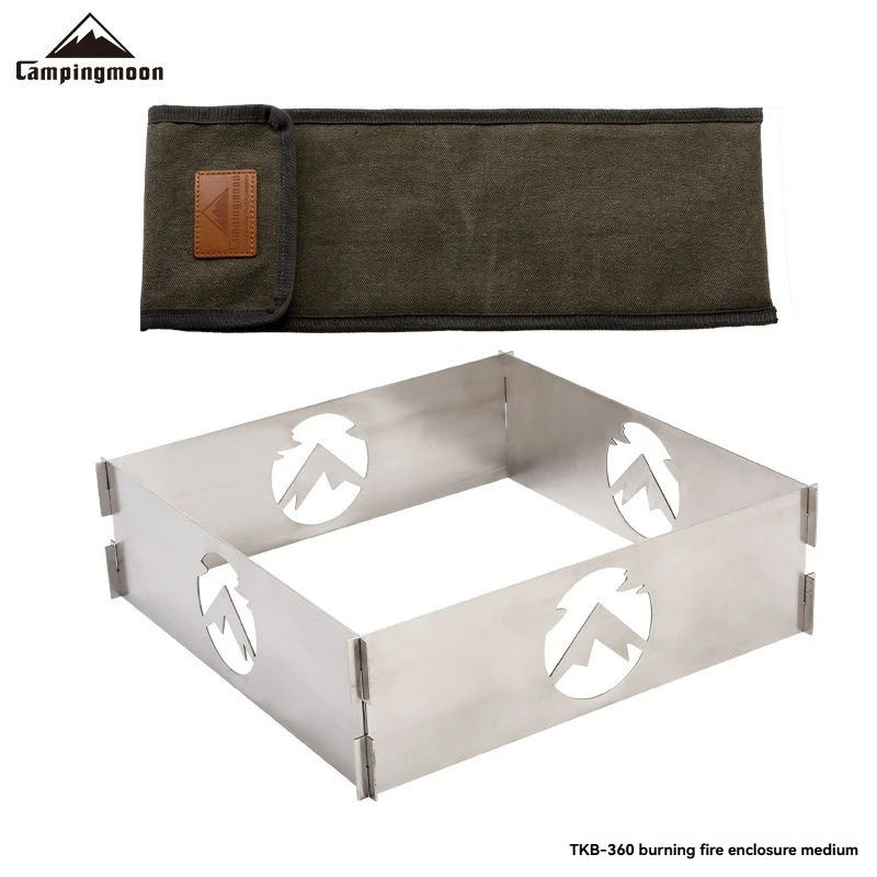 

CAMPINGMOON TKB-360 Outdoor Camping Barbecue Windproof Plate Stainless Steel Medium Fire Enclosure