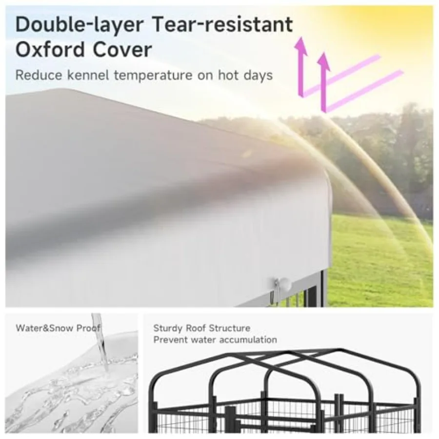 Уличная питомник для собак с крышей и кормушками Съемная дверь для собак Сознительная конструкция для средних и маленьких собак Квадратный корпус для домашних животных