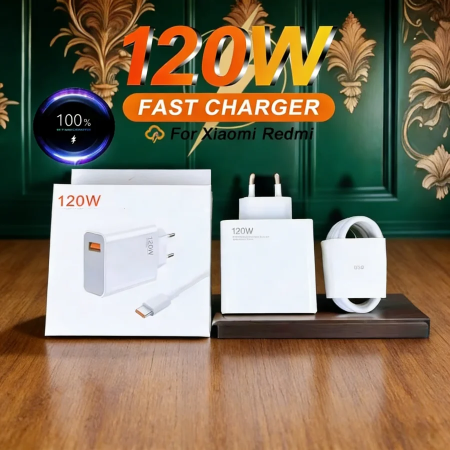 Original 120W EU Turbo Charging Adapter 6A USB C Cable for Xiaomi Poco X5 X4 M5S X3 Pro Redmi Note 12 13 12R 13R