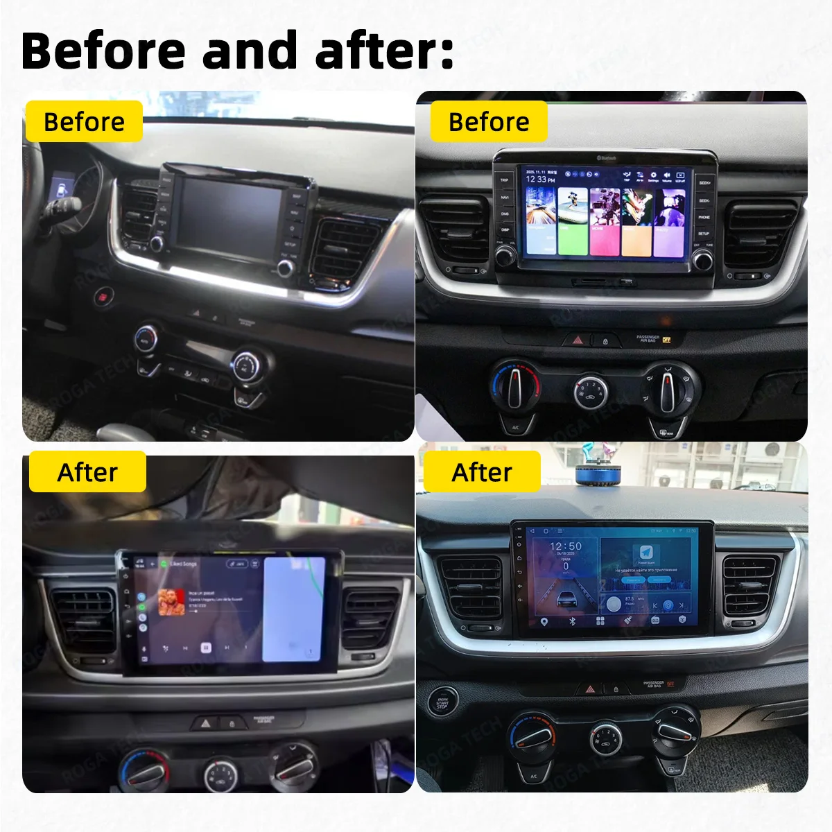 Carplay For Kia Rio Stonic YB 2016 - 2023 Car Multimedia Android Car Radio GPS Navigation Autoradio 2 Din Head Unit Stereo DSP
