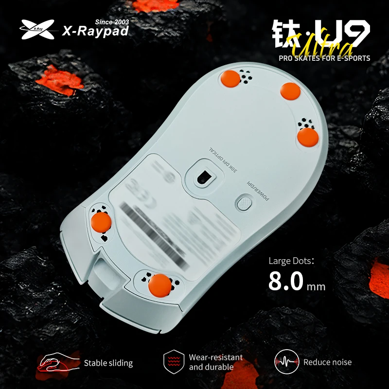 Wytrzymałe ślizgacze do myszy X-Raypad Titanium U9 Universal Dot — Trwałe. Cichy. Sterowanie dla premiumowych gier — zdjęcie produktu 4