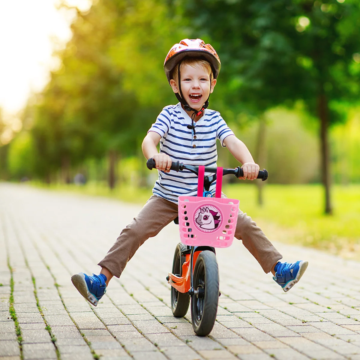 

Bike Basket Plastic Front Handlebar Mounted Net Storage Basket Wear Resistant Portable Design for Outdoor Cycling