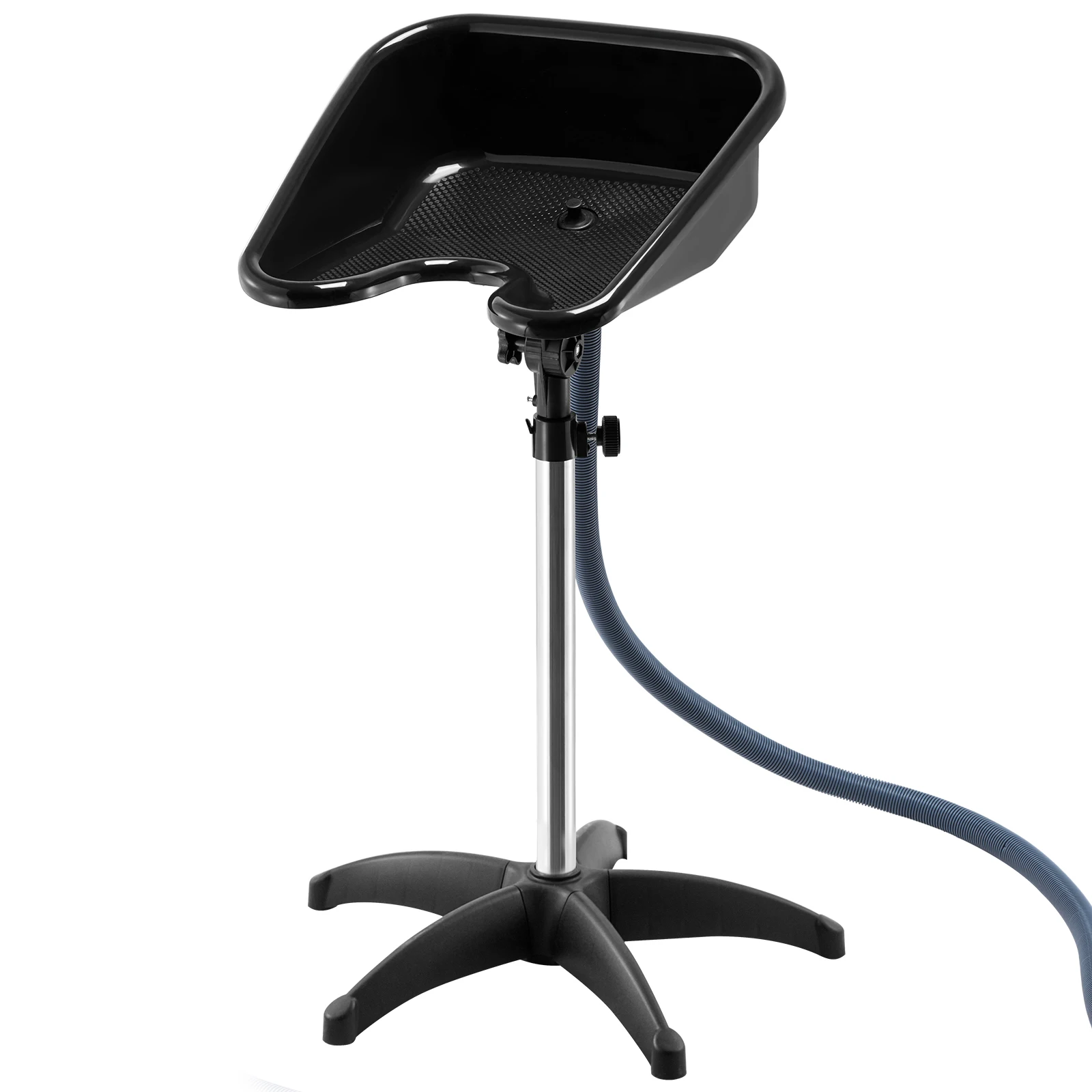 SucceBuy Bac à shampoing portable avec hauteur et angle réglables, lavabo de salon pour le lavage des cheveux avec tuyau de vidange pour salon de coiffure