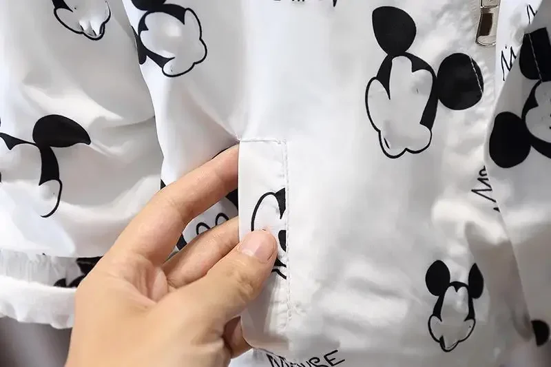 Disney Mickey mouse Windbreaker coat Children\'s Mickey Mouse Sweatshirt Jacket Hooded Print Fall Winter Sweatshirt Jacket