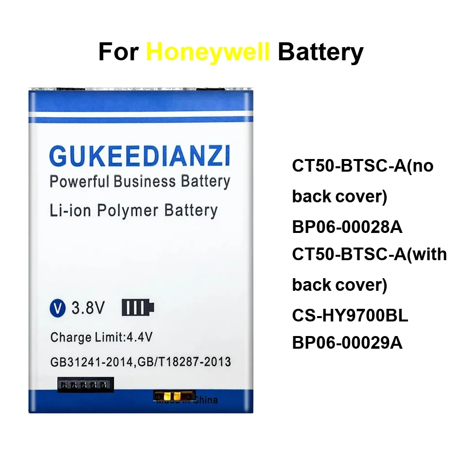 

Аккумулятор CT50-Btsc-A с задней крышкой для Honeywell Dolphin 9700-Btec, 9700-Btec-1, CT40, CT45, 6100, 6110, 9700