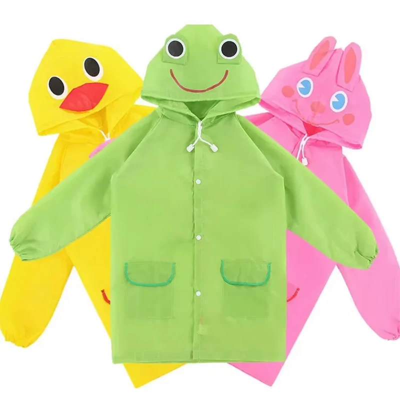 Cartoon Animal Rain Poncho For Kids Outdoor Waterproof Boys Girls Raincoat Rainwear Baby Mackintosh Children Rain Coat