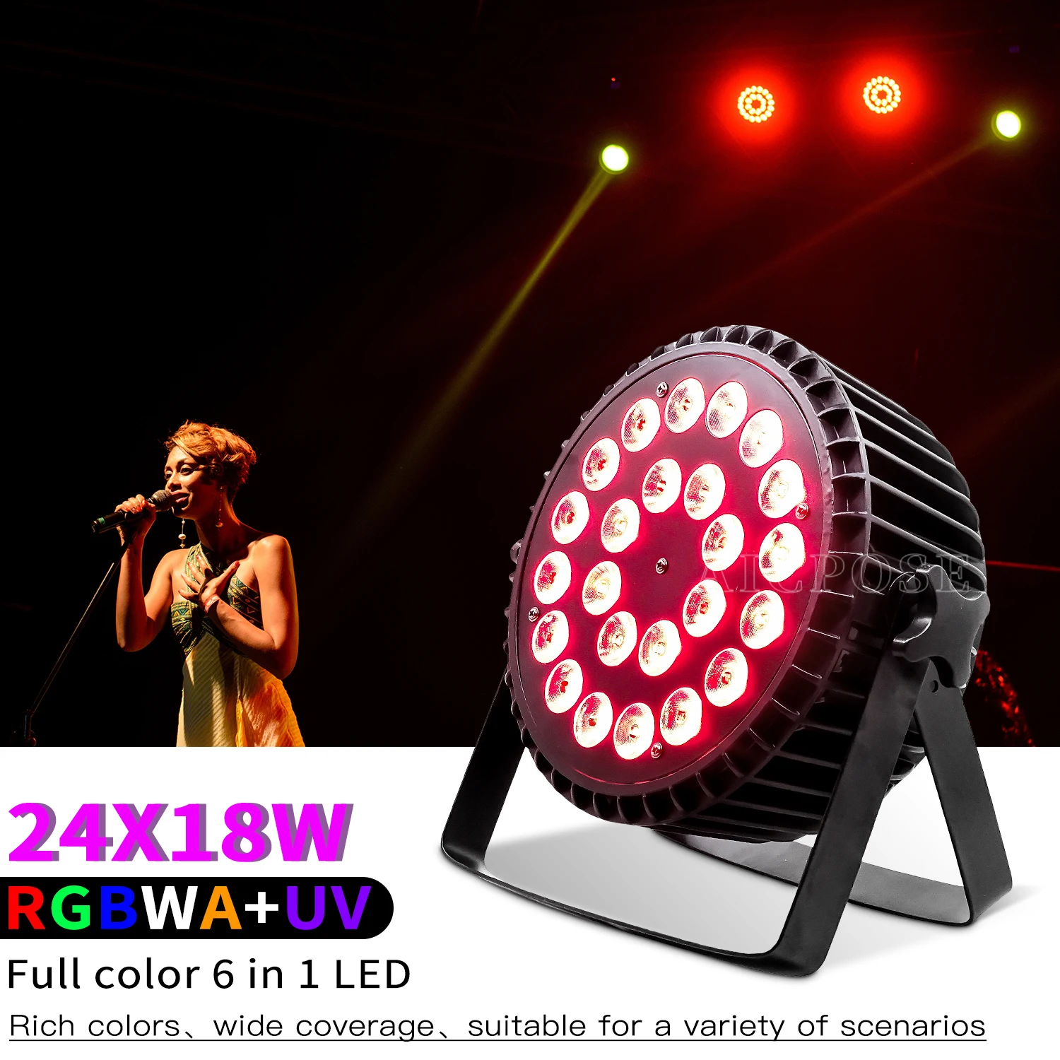 Imagem -03 - Alumínio Led Flat Stage Luz Controle Dmx512 dj Disco Party Bar Rgbwa Mais uv em Pcs Lotes 24x18w