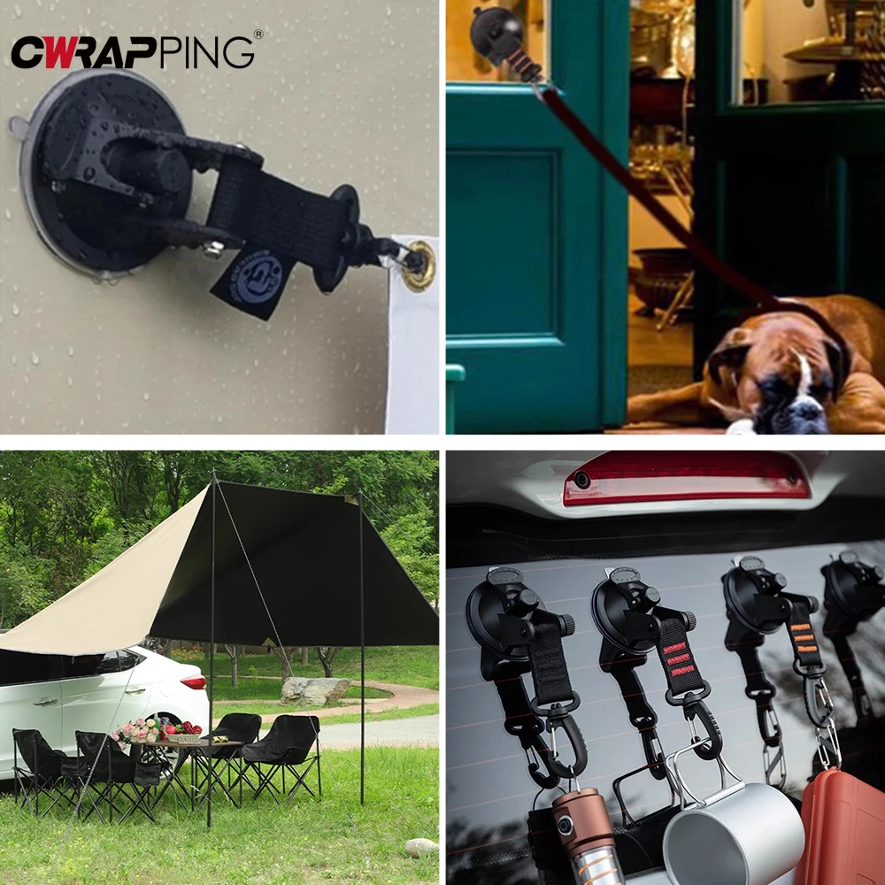 Tent Fixing Hooks Car Travel Climbing Portable Clothes Rack Vacuum Heavy Duty Coat Hangers Suction Cup Camper for RV Accessories