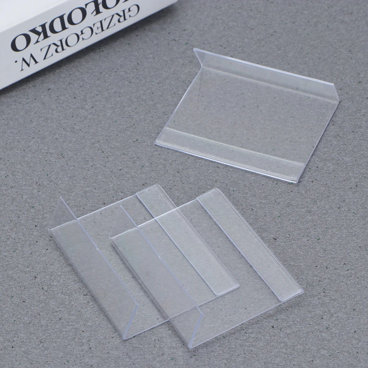 

12pcs Useful Plastic Price Tag Products Label Holder Supermarket Price Tags Transparent Price Tag Label Rack