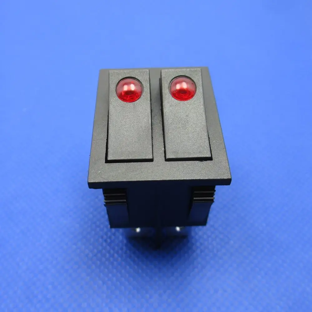 RK1 23 6 Pin 2 Position Rocker Switch Lighted Boat Button Industrial Electrical Replacement Silver Contact 16A For JR